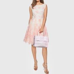 Salvatore Ferragamo Pink Signature Fabric Logo Small Tote