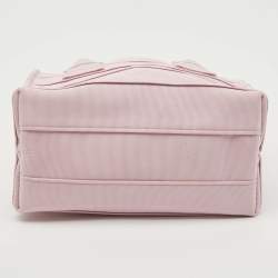 Salvatore Ferragamo Pink Signature Fabric Logo Small Tote