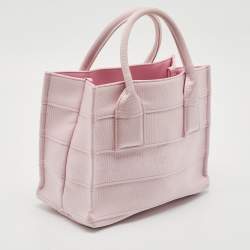 Salvatore Ferragamo Pink Signature Fabric Logo Small Tote