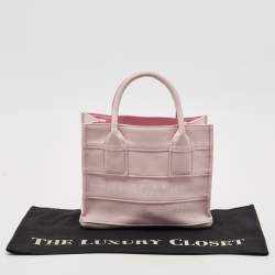 Salvatore Ferragamo Pink Signature Fabric Logo Small Tote