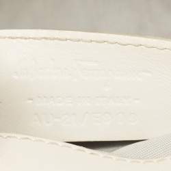 Pre Owned Salvatore Ferragamo White Perforated Leather Mini Vara Ginny Shoulder Bag