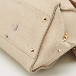Pre Owned Salvatore Ferragamo Beige Leather Medium Sofia Top Handle Bag