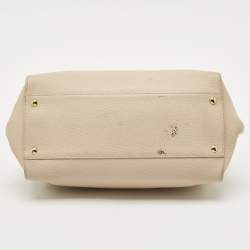 Pre Owned Salvatore Ferragamo Beige Leather Medium Sofia Top Handle Bag