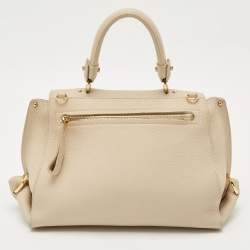 Pre Owned Salvatore Ferragamo Beige Leather Medium Sofia Top Handle Bag