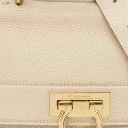 Pre Owned Salvatore Ferragamo Beige Leather Medium Sofia Top Handle Bag