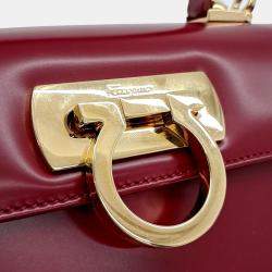 Salvatore Ferragamo Red Leather Kelly Small bag