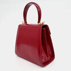 Salvatore Ferragamo Red Leather Kelly Small bag