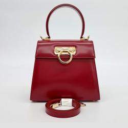 Salvatore Ferragamo Red Leather Kelly Small bag