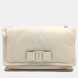 Salvatore Ferragamo Cream Leather Salvatore Ferragamo Cream Viva Shoulder Bag