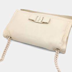 Salvatore Ferragamo Cream Leather Salvatore Ferragamo Cream Viva Shoulder Bag