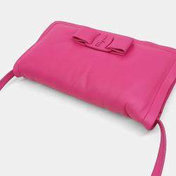 Salvatore Ferragamo Pink Leather Viva Bow Mini Crossbody Bag