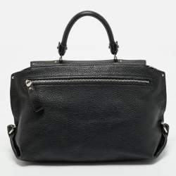 Salvatore Ferragamo Black Leather Large Sofia Top Handle Bag
