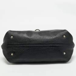 Salvatore Ferragamo Black Leather Large Sofia Top Handle Bag