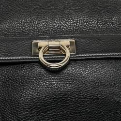 Salvatore Ferragamo Black Leather Large Sofia Top Handle Bag
