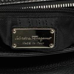 Salvatore Ferragamo Black Leather Large Sofia Top Handle Bag