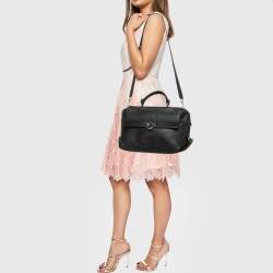 Salvatore Ferragamo Black Leather Large Sofia Top Handle Bag