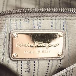 Salvatore Ferragamo Dark Beige Leather Gancini Flap Shoulder Bag