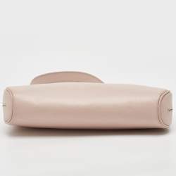 Pre Owned Salvatore Ferragamo Light Pink Saffiano Leather Gancini Shoulder Bag