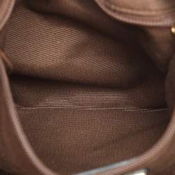 Pre Owned Salvatore Ferragamo Brown Leopard Print Nylon Vara Bow Hobo