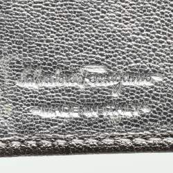 Pre Owned Salvatore Ferragamo Metallic Block Color Leather Gancini Bifold Wallet