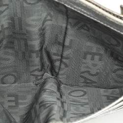 Pre Owned Salvatore Ferragamo Metallic Block Color Leather Gancini Bifold Wallet