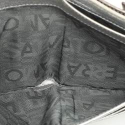 Pre Owned Salvatore Ferragamo Metallic Block Color Leather Gancini Bifold Wallet