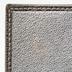 Pre Owned Salvatore Ferragamo Metallic Block Color Leather Gancini Bifold Wallet