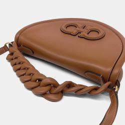 Pre Owned Salvatore Ferragamo Brown Leather Aura Bag