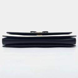 Pre Owned Salvatore Ferragamo Black White Leather Genie Crossbody Bag