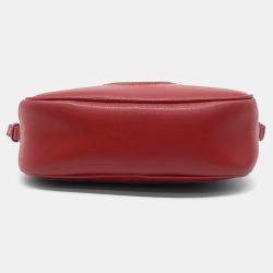 Pre Owned Salvatore Ferragamo Red Leather Gancini Crossbody Bag