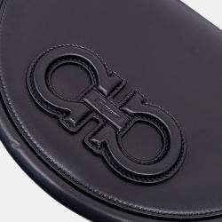 Pre Owned Salvatore Ferragamo Black Leather Aura Bag