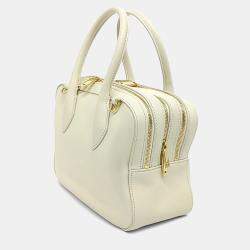 Pre Owned Salvatore Ferragamo White Leather tote and shoulder bag