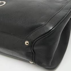 Pre Owned Salvatore Ferragamo Black Leather Chain Tote