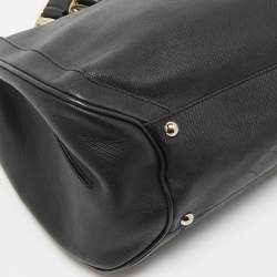 Pre Owned Salvatore Ferragamo Black Leather Chain Tote