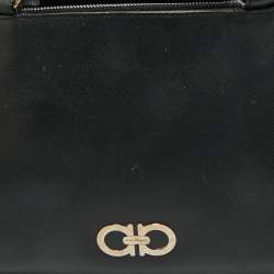 Pre Owned Salvatore Ferragamo Black Leather Chain Tote