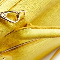 Pre Owned Salvatore Ferragamo Yellow Leather Medium Fiamma Satchel