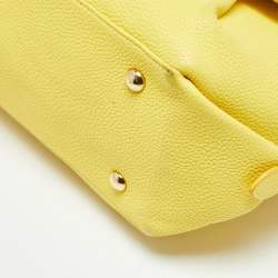 Pre Owned Salvatore Ferragamo Yellow Leather Medium Fiamma Satchel