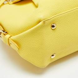 Pre Owned Salvatore Ferragamo Yellow Leather Medium Fiamma Satchel