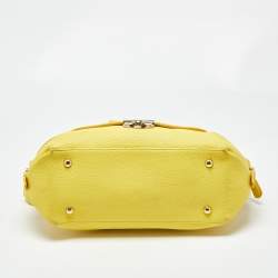 Pre Owned Salvatore Ferragamo Yellow Leather Medium Fiamma Satchel