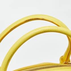 Pre Owned Salvatore Ferragamo Yellow Leather Medium Fiamma Satchel