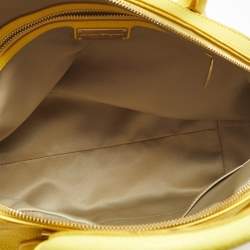 Pre Owned Salvatore Ferragamo Yellow Leather Medium Fiamma Satchel