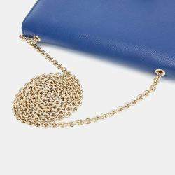 Pre Owned Salvatore Ferragamo Blue Leather Bara Genie Bag