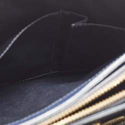 Pre Owned Salvatore Ferragamo Navy Blue Leather Vara Bow Tote