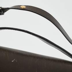 Pre Owned Salvatore Ferragamo Dark Brown Leather Marisol Top Handle Bag