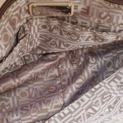 Pre Owned Salvatore Ferragamo White/Grey Python Apollonia Bag