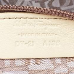 Pre Owned Salvatore Ferragamo White/Grey Python Apollonia Bag