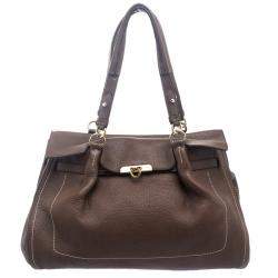 مملوكة مسبقًا Salvatore Ferragamo Brown Leather Satchel