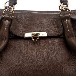مملوكة مسبقًا Salvatore Ferragamo Brown Leather Satchel