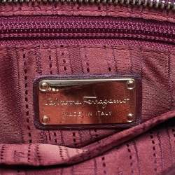 Pre Owned Salvatore Ferragamo Dark Red Leather Medium Sofia Top Handle Bag