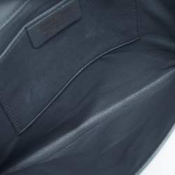 Pre Owned Salvatore Ferragamo Grey Leather Vara Bow Flat Clutch